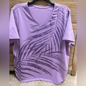 Liz & Me For Catherines 3XL Purple Graphic Print Tee
